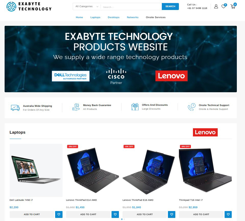 Exabyte Technology Website Development